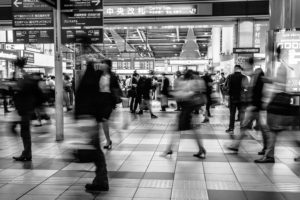 Menschen in der Rushhour